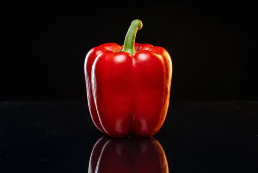 Red Bell Pepper on Black Surface