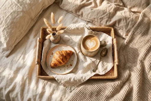 Cozy Morning Breakfast Tray in Bed