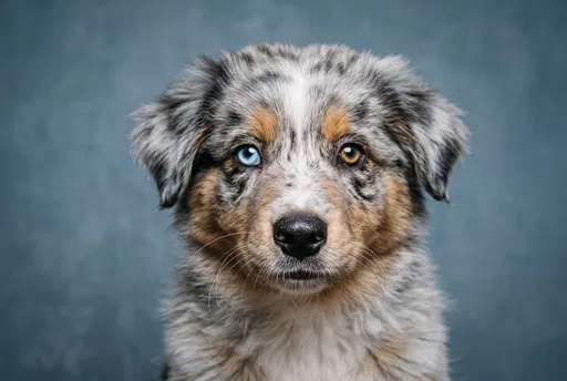 Blue Merle Australian Shepherd Puppy Portrait