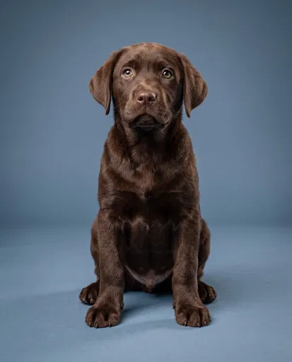 Chocolate Labrador Puppy Studio Portrait