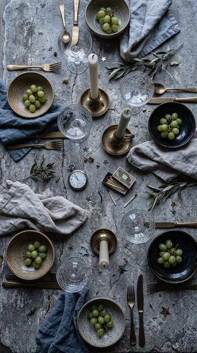 Rustic New Year Table Flat Lay