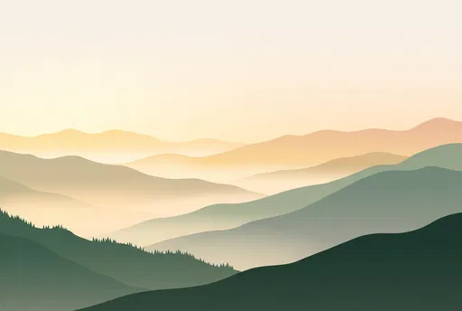 Minimalist Misty Mountain Ridges Illustration