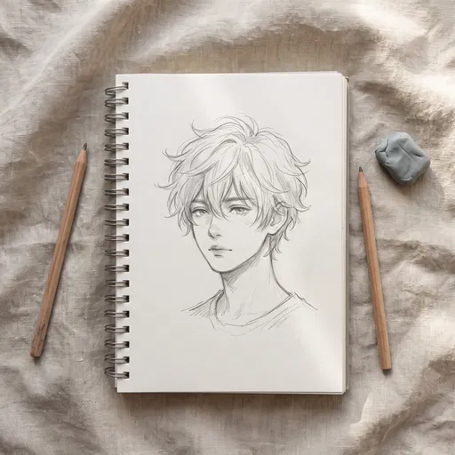 Anime Portrait Sketch in Spiral Sketchbook
