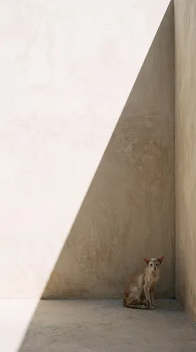Oriental Shorthair Cat in Minimalist Corner