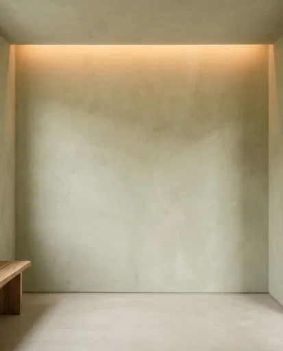 Minimalist Sage Green Limewash Wall Background