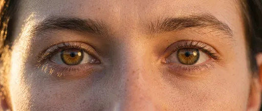 Close-Up of Light Brown Eyes in Sunlight