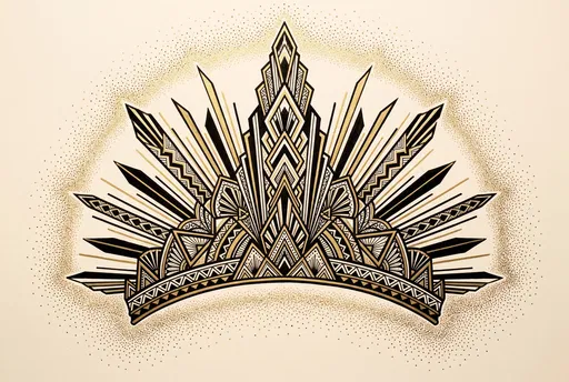 Art Deco Sunburst Tiara Illustration