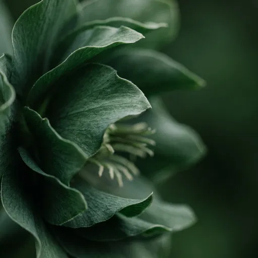 Macro Green Hellebore Flower Petals