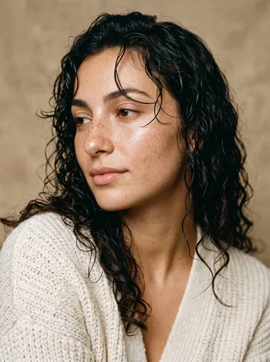 Portrait of Woman with Wet Curls