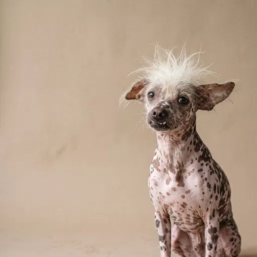 Spotted Hairless Dog Studio Portrait