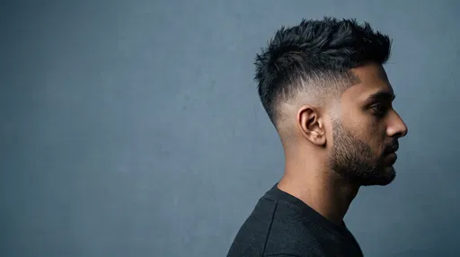 Side Profile Man With Burst Fade Haircut
