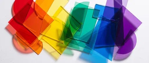 Translucent Rainbow Acrylic Shapes Flat Lay