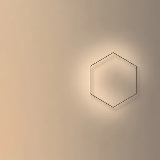 Minimalist Floating Hexagon on Beige Gradient