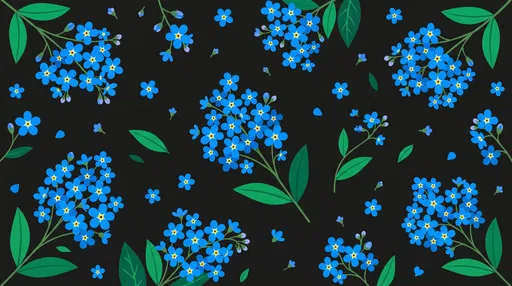 Blue Forget-Me-Not Floral Vector Pattern