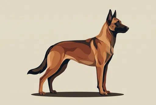 Belgian Malinois Profile Vector Illustration