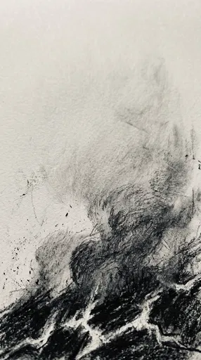 Charcoal Sketch of Volcanic Smoke