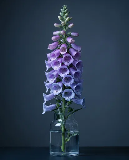 Lavender Foxglove in Glass Vessel