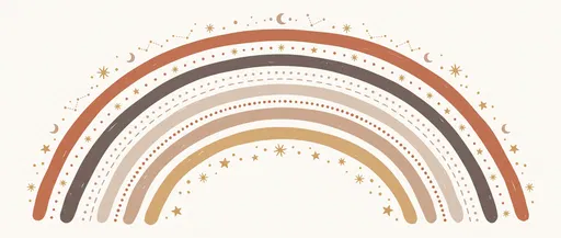 Boho Earth Tone Rainbow Arch Clipart