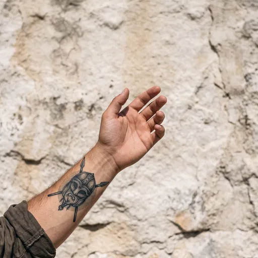 Forearm With Nordic Berserker Tattoo