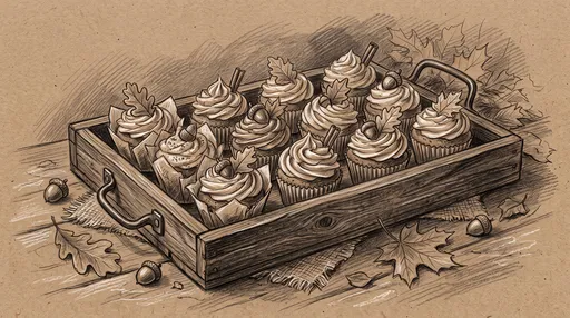 Autumn Cupcakes Sketch on Craft Paper