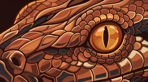 Stylized Amber Reptile Eye Illustration