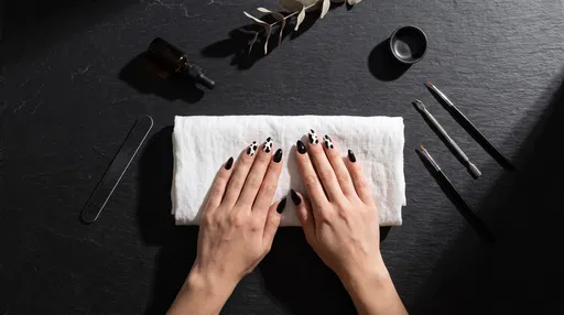 Manicure Flat-Lay With Cow Print Nails