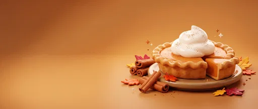 Stylized 3D Pumpkin Pie Autumn Background