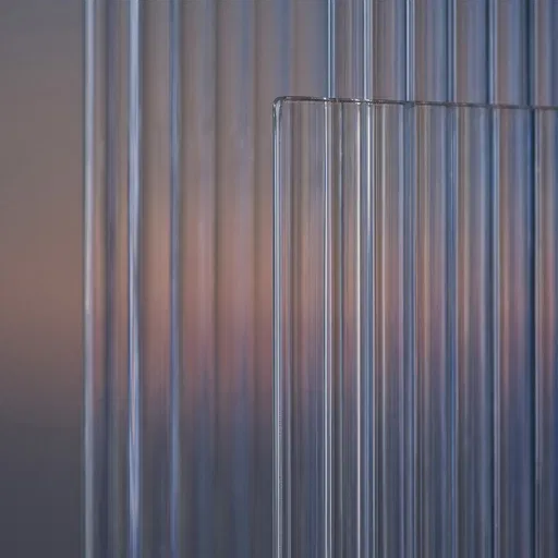 Overlapping Fluted Glass Panels Abstract Background