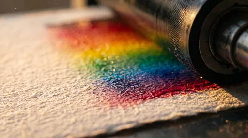 Macro Rainbow Ink on Textured Paper