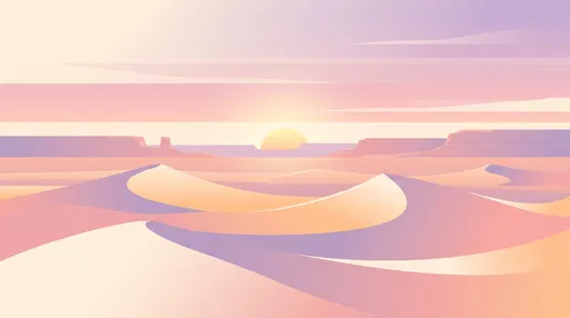 Minimal Pastel Desert Sunrise Landscape