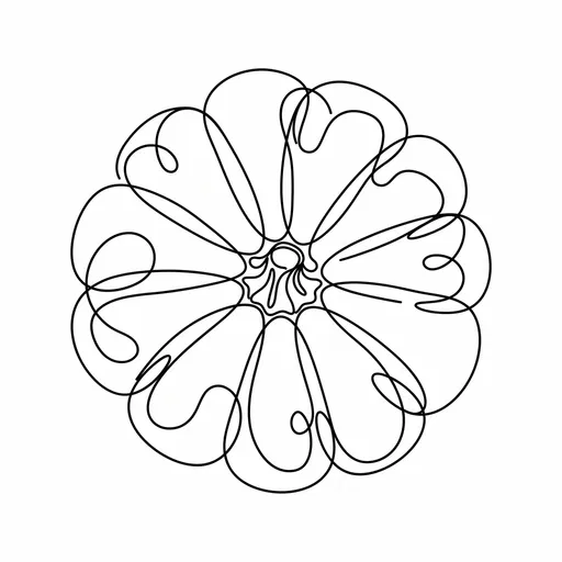 Top Down Line Art Pumpkin Illustration