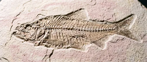 Ancient Fish Fossil in Limestone