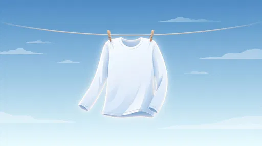 White Long Sleeve Shirt on Clothesline