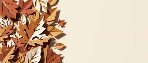 Paper Cut Autumn Leaves Background