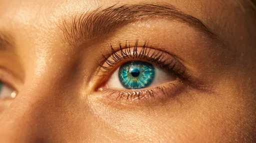 Close-Up of Vibrant Aquamarine Blue Eye