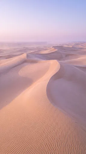 Pastel Dusk Over Desert Sand Dunes