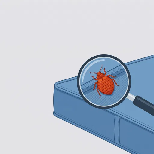 Bed Bug Under Magnifying Glass Illustration