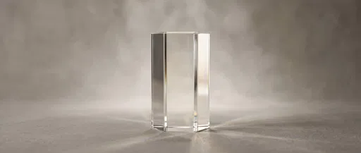 Clear Crystal Prism on Neutral Surface