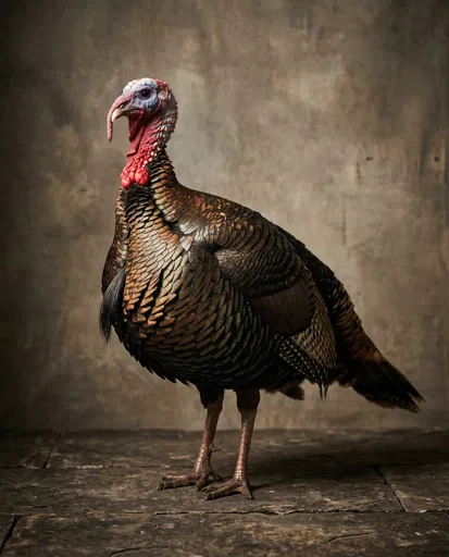 Studio Portrait of Heritage Bronze Turkey
