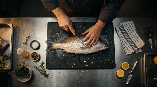 Chef Scoring Whole Fish on Board