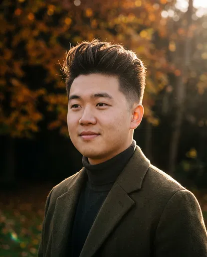 Young Man With Quiff Hairstyle Outdoors