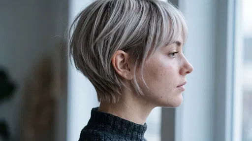 Side Profile of Woman with Bixie Haircut