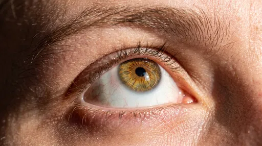 Macro Close-Up of Hazel Eye Rolling Upward