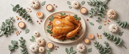 3D Clay Thanksgiving Turkey Flat Lay