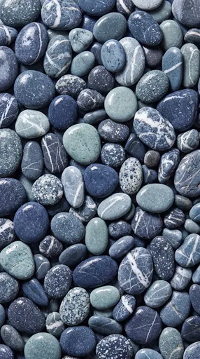Wet Blue Coastal Pebbles Background