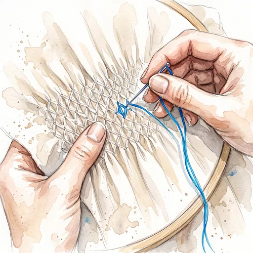 Watercolor Illustration of Honeycomb Smocking
