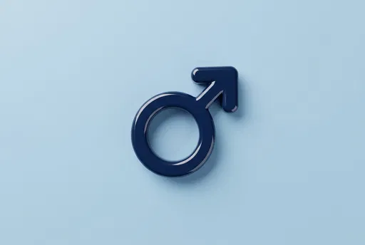 Glossy Navy Male Gender Symbol Icon