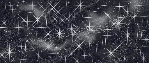 Monochrome Starry Cosmos Graphic Illustration