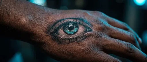 Close-Up of Eye Tattoo on Hand