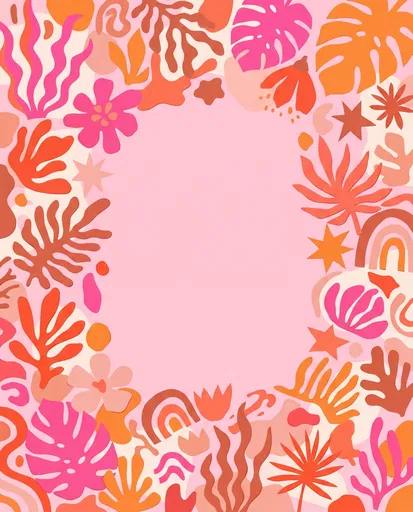 Abstract Botanical Cutout Frame Background